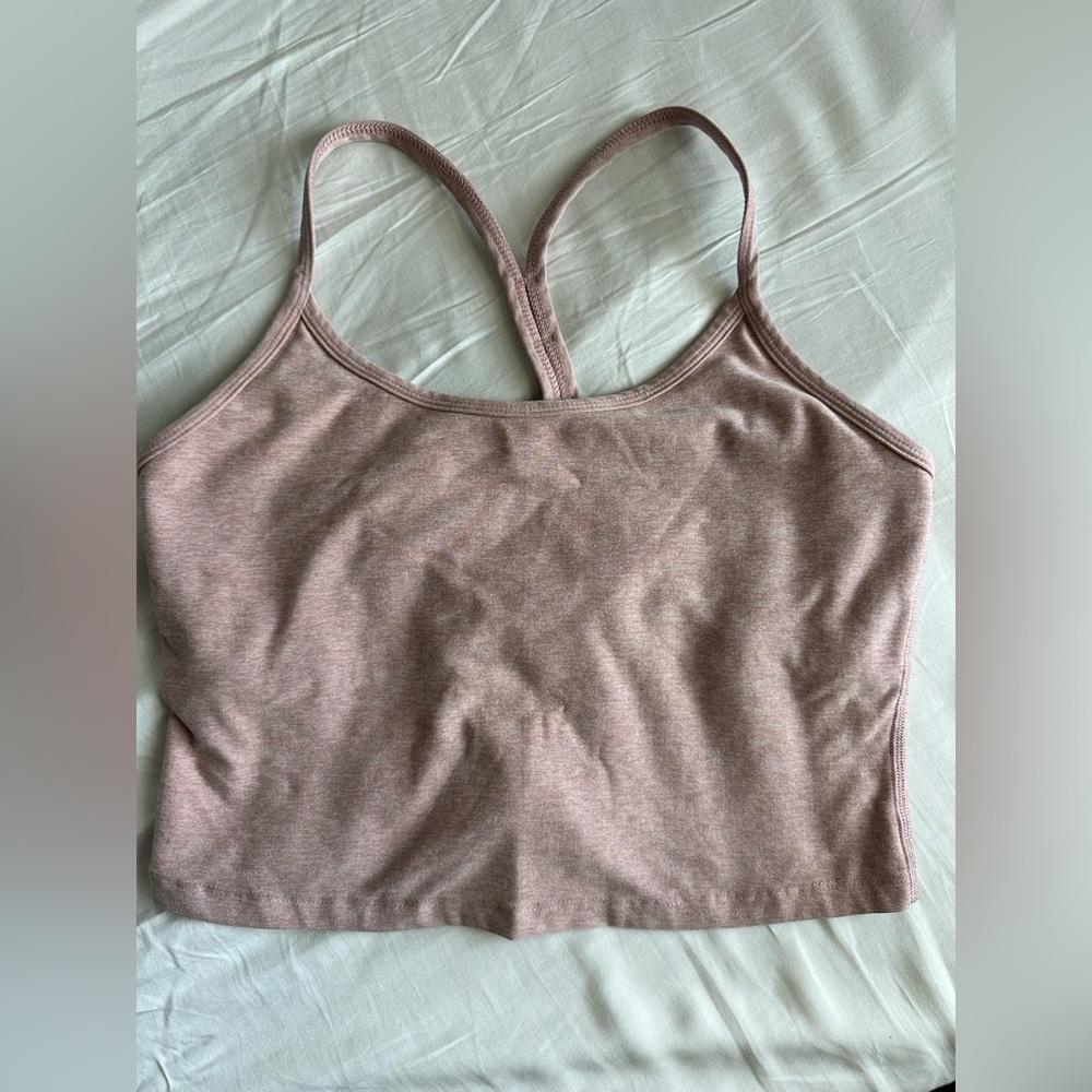 Beyond Yoga Pink Cropped Truly Tank, Size Medium